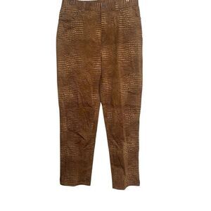 Lauren Ralph Lauren Kenya Java Animal Print Cropped Pants Brown Tan Size 6P